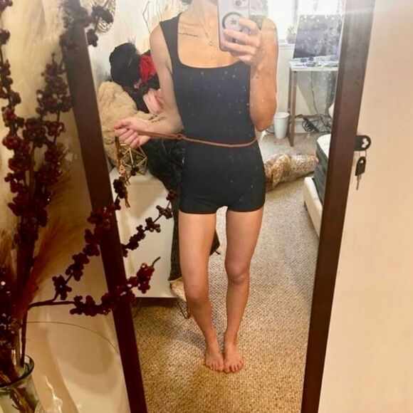 Like New! Black Athletic Romper-Petite XXS - Picture 3 of 4